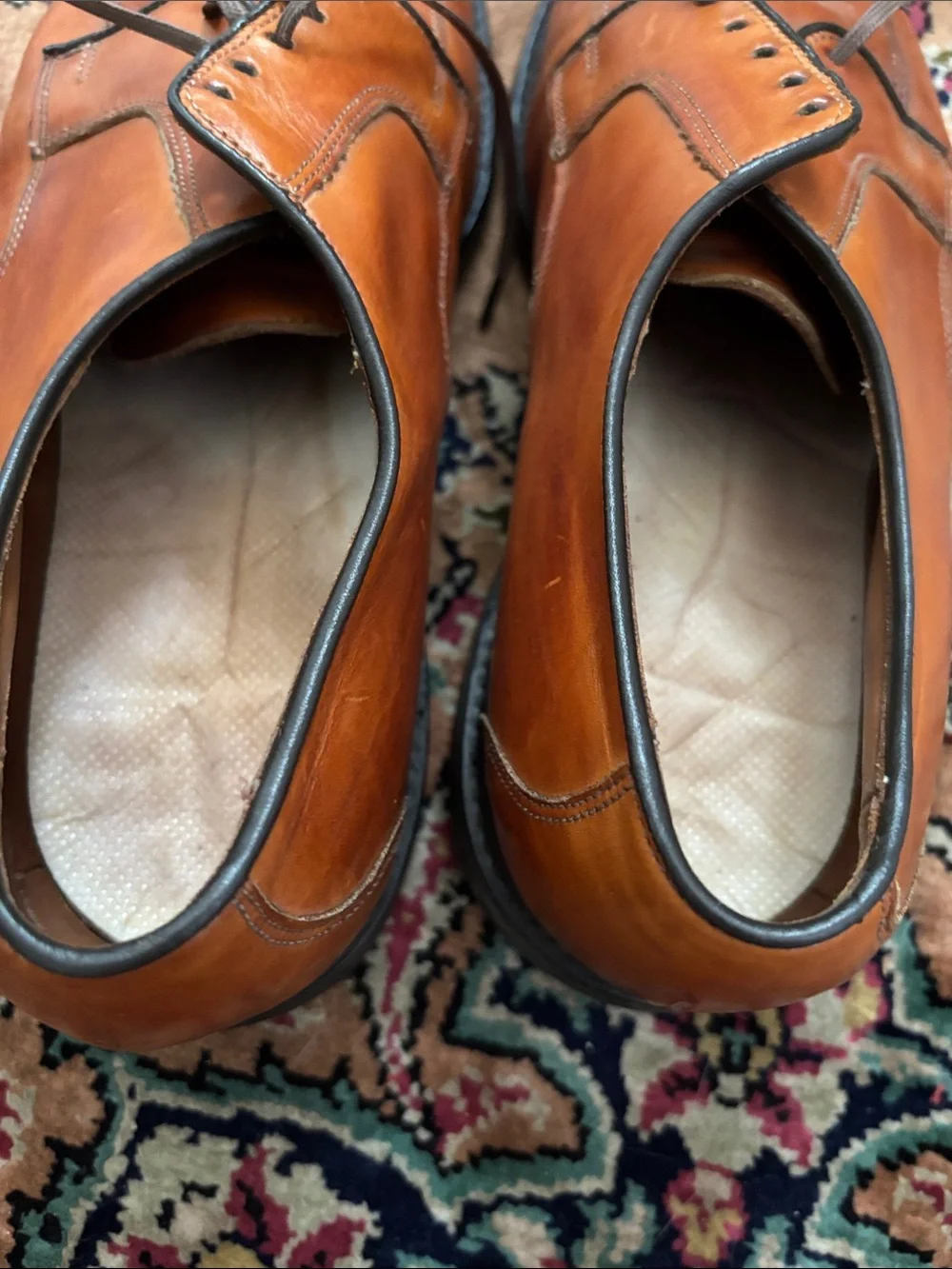 Allen Edmonds Cognac Leather Derby Shoes